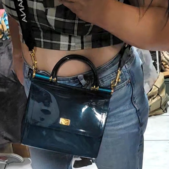 Dolce & Gabbana Teal Blue Sicily Small Crossbody Bag - Picture 15 of 16